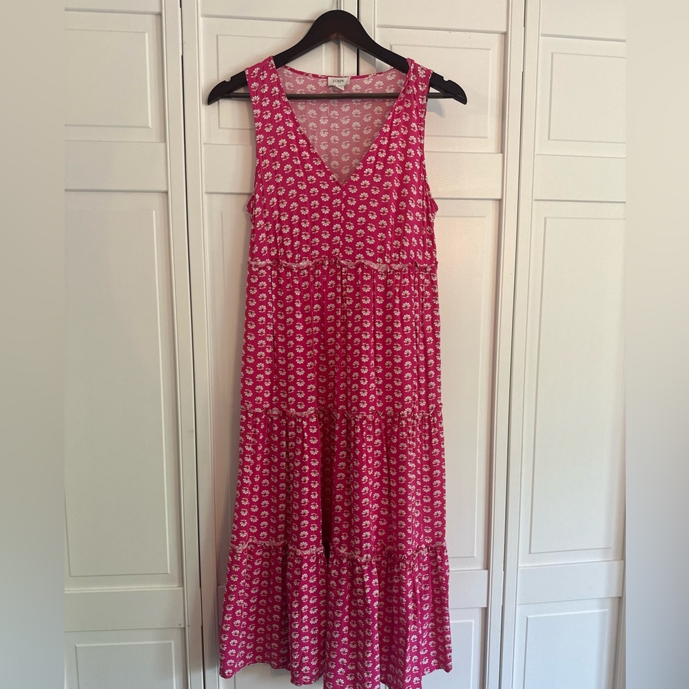 J. Crew Pink Sleeveless V-Neck Maxi Sundress
